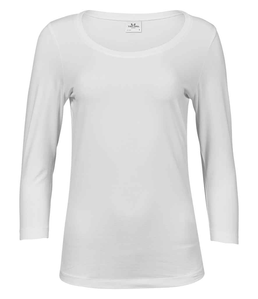 Tee Jays Ladies Stretch 3/4 Sleeve T-Shirt | White