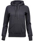 Tee Jays Ladies Raglan Hooded Sweatshirt | Dark Grey