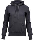 Tee Jays Ladies Raglan Hooded Sweatshirt | Dark Grey