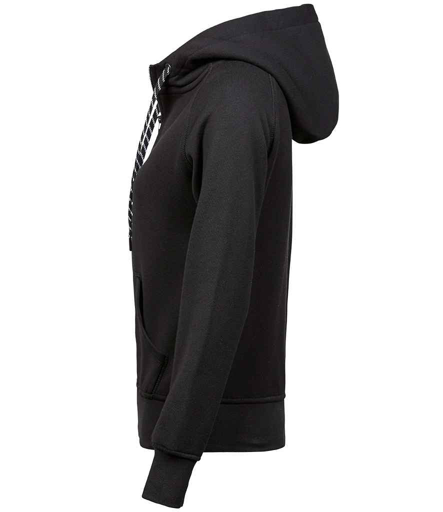 Tee Jays Ladies Fashion Zip Hooded Sweatshirt | Black