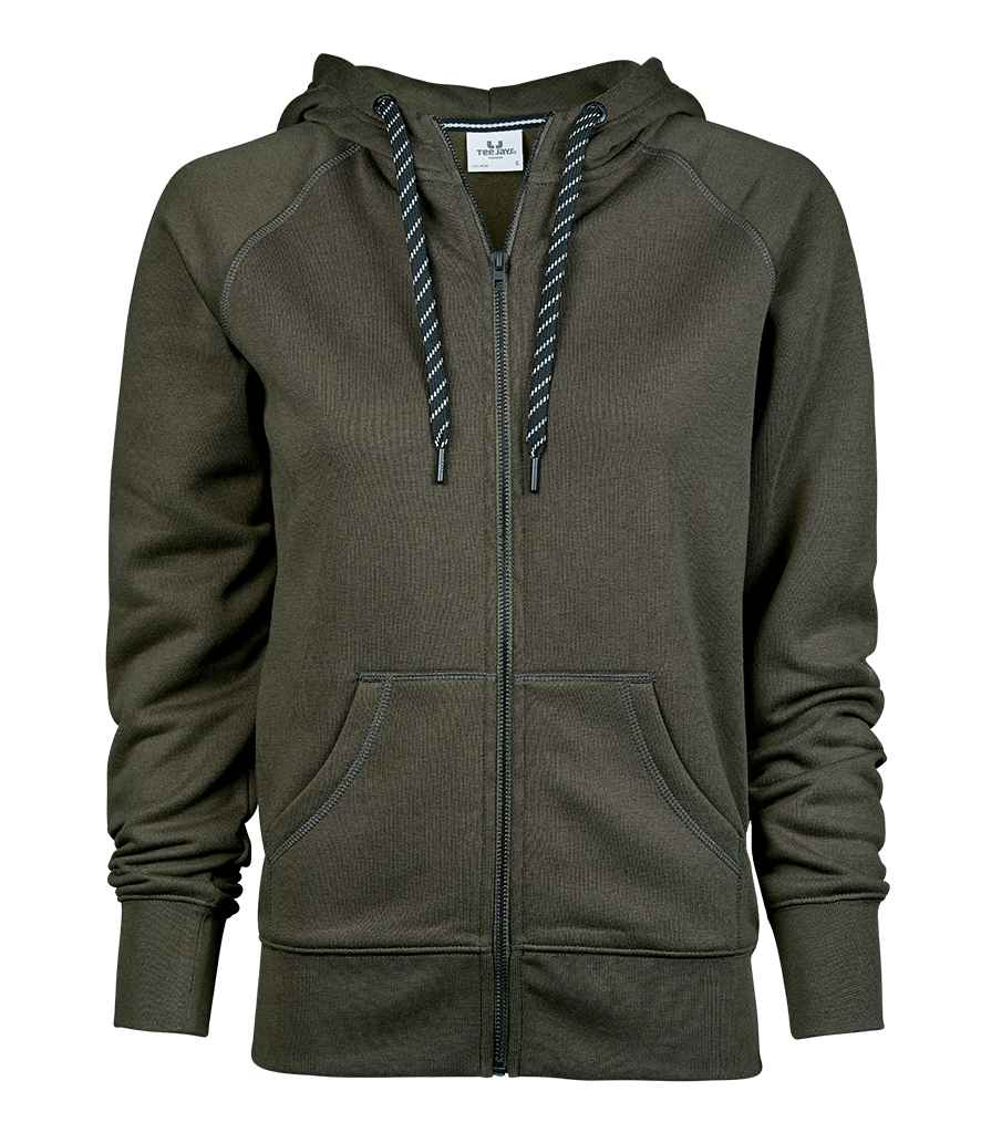 Tee Jays Ladies Fashion Zip Hooded Sweatshirt | Deep Green