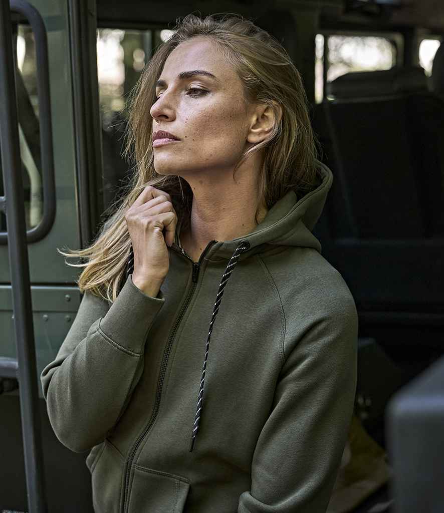 Tee Jays Ladies Fashion Zip Hooded Sweatshirt | Deep Green