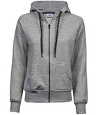 Tee Jays Ladies Fashion Zip Hooded Sweatshirt | Heather Grey