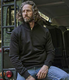 Tee Jays Half Zip Sweatshirt | Black