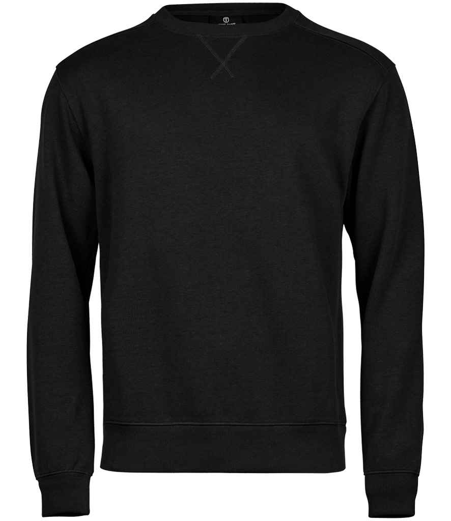 Tee Jays Ribbed Interlock Crew Neck Sweatshirt | Black