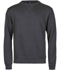Tee Jays Ribbed Interlock Crew Neck Sweatshirt | Dark Grey