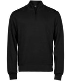 Tee Jays Ribbed Interlock Half Zip Sweatshirt | Black