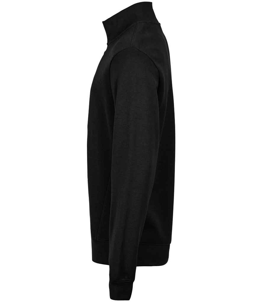 Tee Jays Ribbed Interlock Half Zip Sweatshirt | Black
