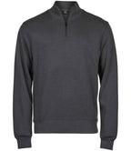Tee Jays Ribbed Interlock Half Zip Sweatshirt | Dark Grey