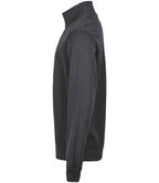 Tee Jays Ribbed Interlock Half Zip Sweatshirt | Dark Grey