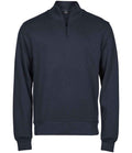 Tee Jays Ribbed Interlock Half Zip Sweatshirt | Navy