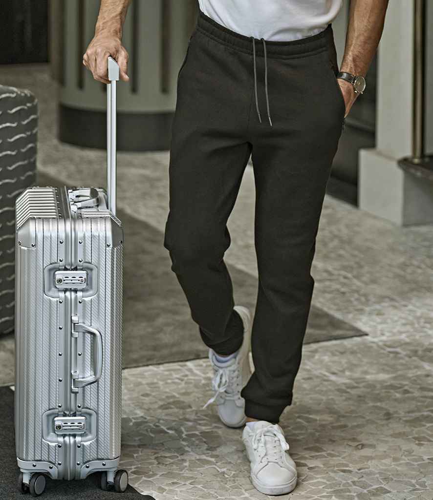 Tee Jays Ribbed Interlock Sweat Pants | Black
