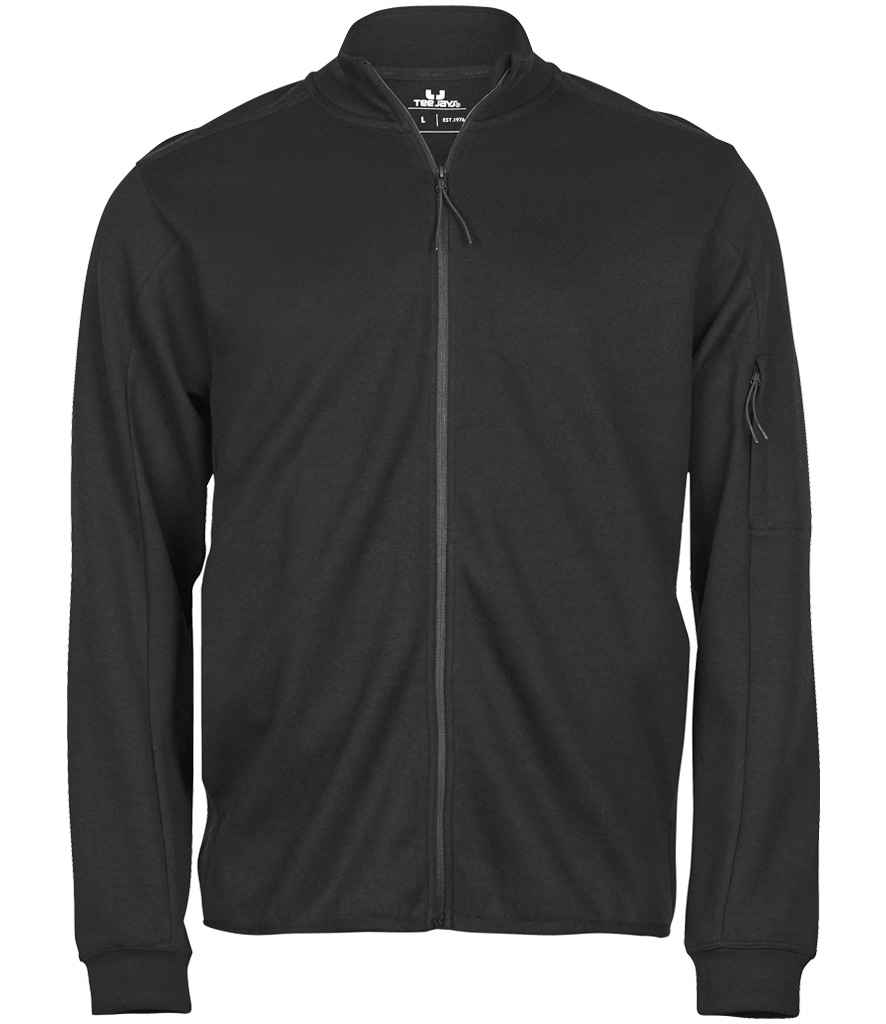 Tee Jays Athletic Full Zip Sweat Cardigan | Black