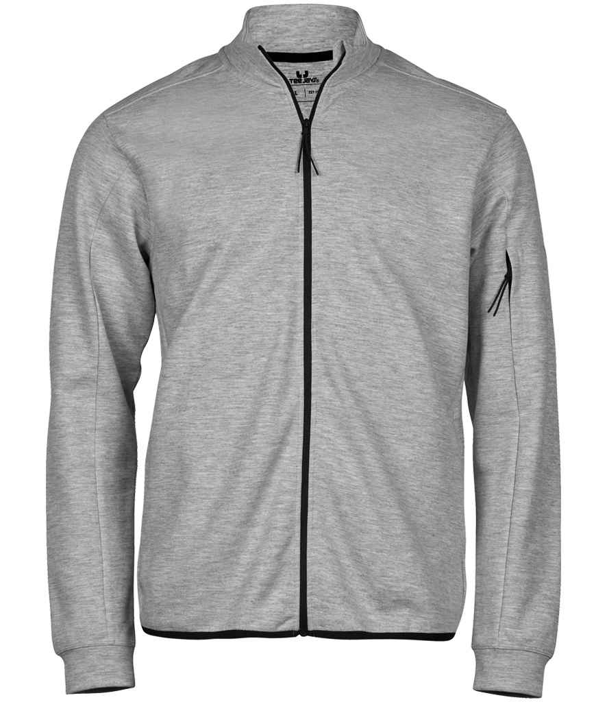 Tee Jays Athletic Full Zip Sweat Cardigan | Heather Grey