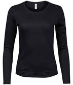 Tee Jays Ladies Long Sleeve Interlock T-Shirt | Black