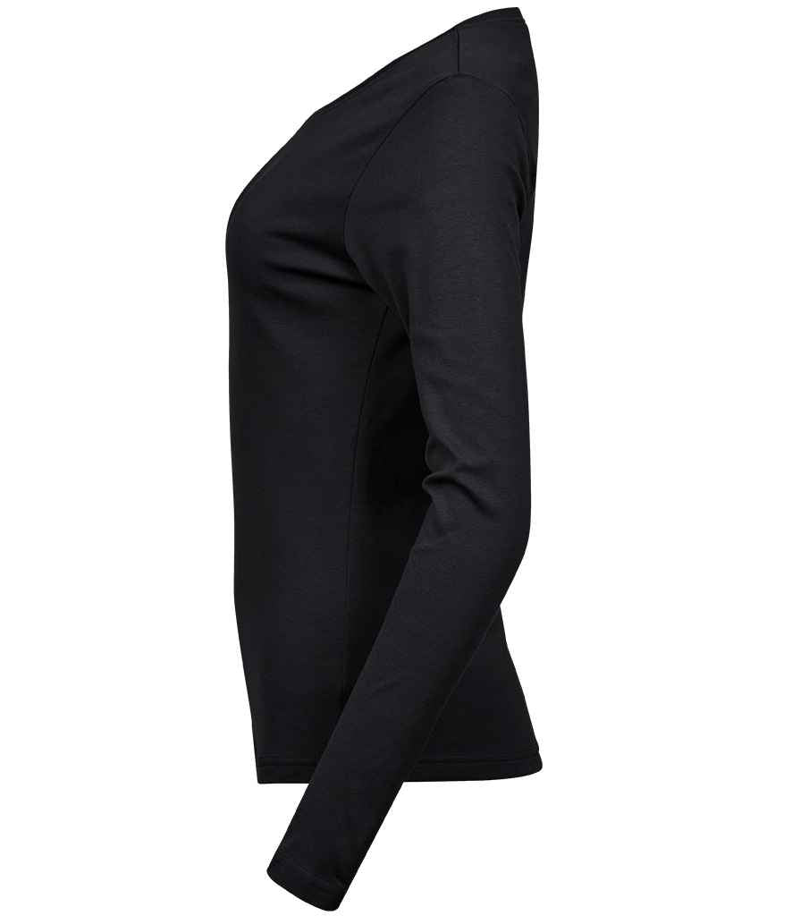 Tee Jays Ladies Long Sleeve Interlock T-Shirt | Black