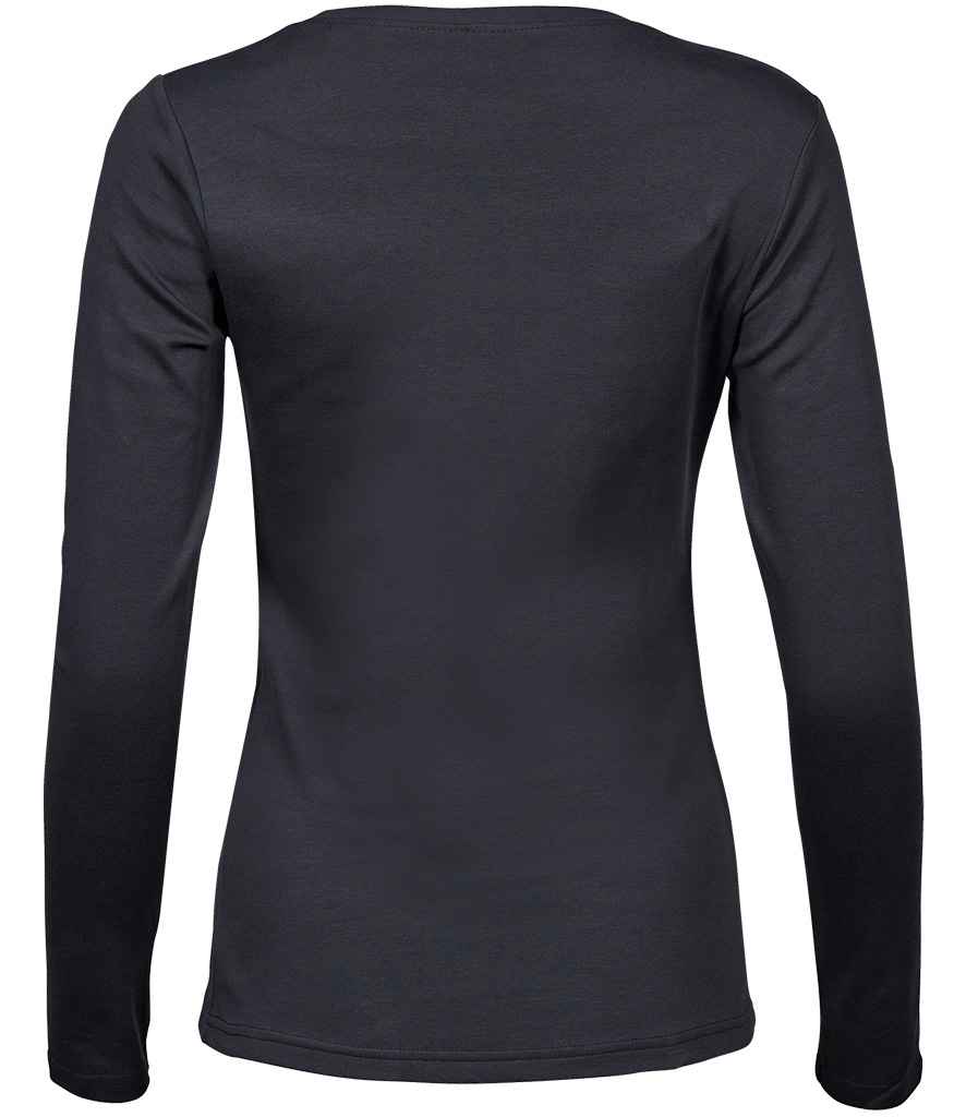 Tee Jays Ladies Long Sleeve Interlock T-Shirt | Dark Grey