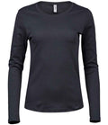 Tee Jays Ladies Long Sleeve Interlock T-Shirt | Dark Grey