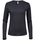 Tee Jays Ladies Long Sleeve Interlock T-Shirt | Dark Grey