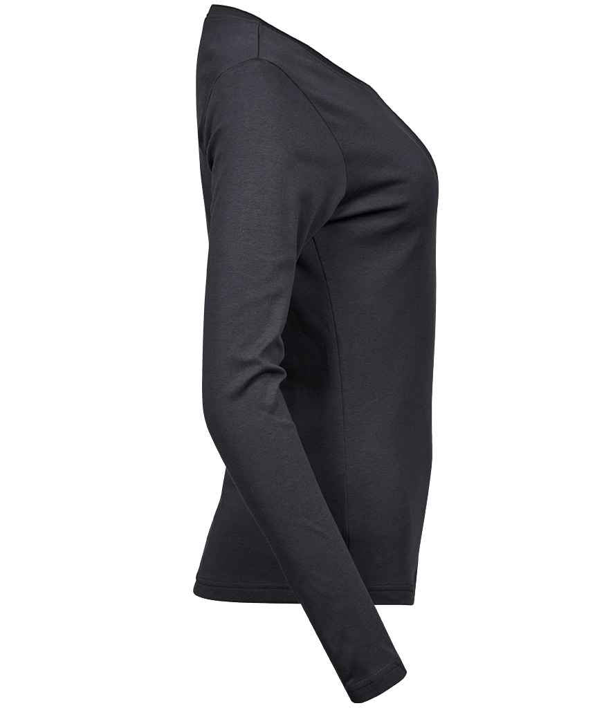 Tee Jays Ladies Long Sleeve Interlock T-Shirt | Dark Grey
