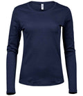 Tee Jays Ladies Long Sleeve Interlock T-Shirt | Navy