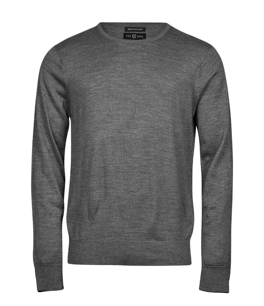 Tee Jays Merino Blend Crew Neck Sweater | Grey Melange