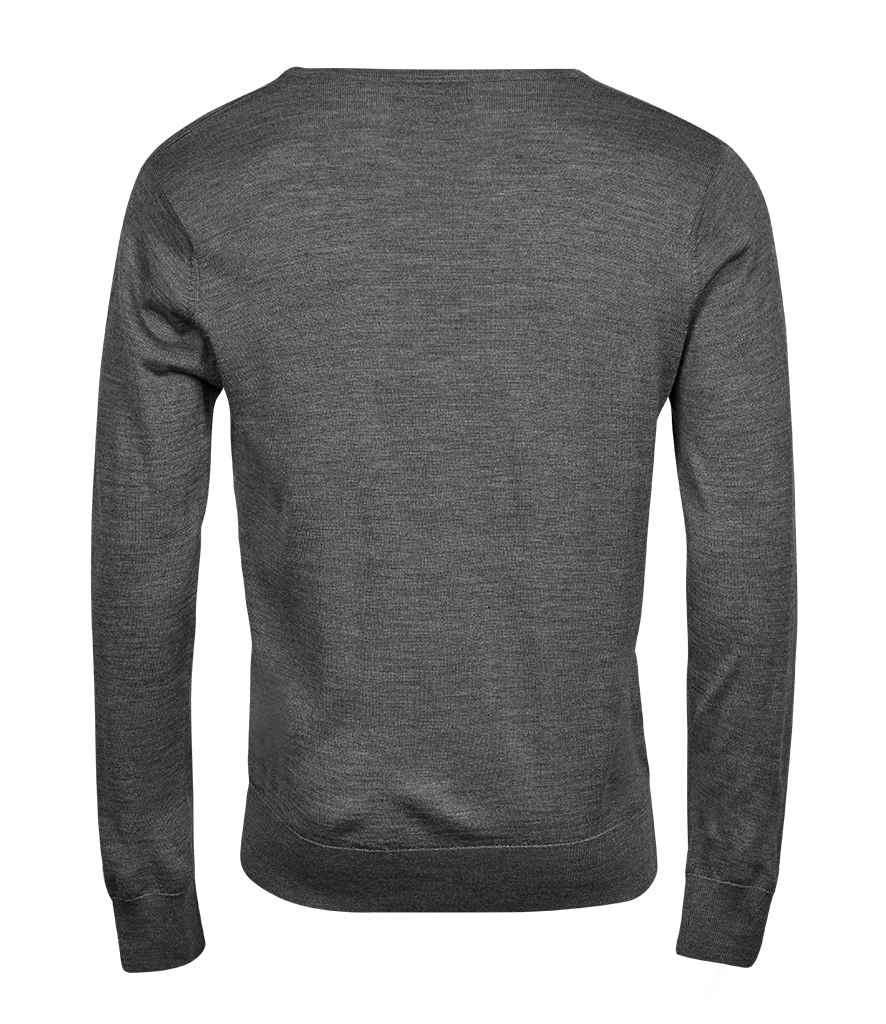 Tee Jays Merino Blend V Neck Sweater | Grey Melange