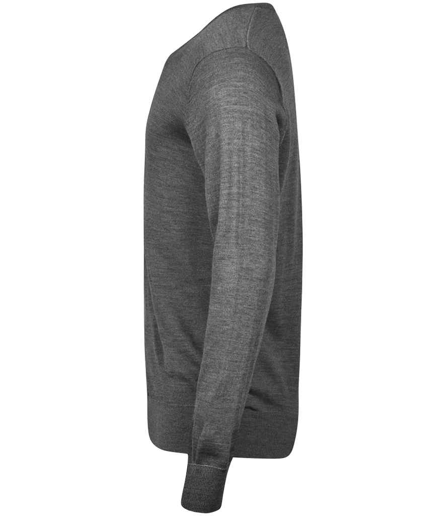 Tee Jays Merino Blend V Neck Sweater | Grey Melange