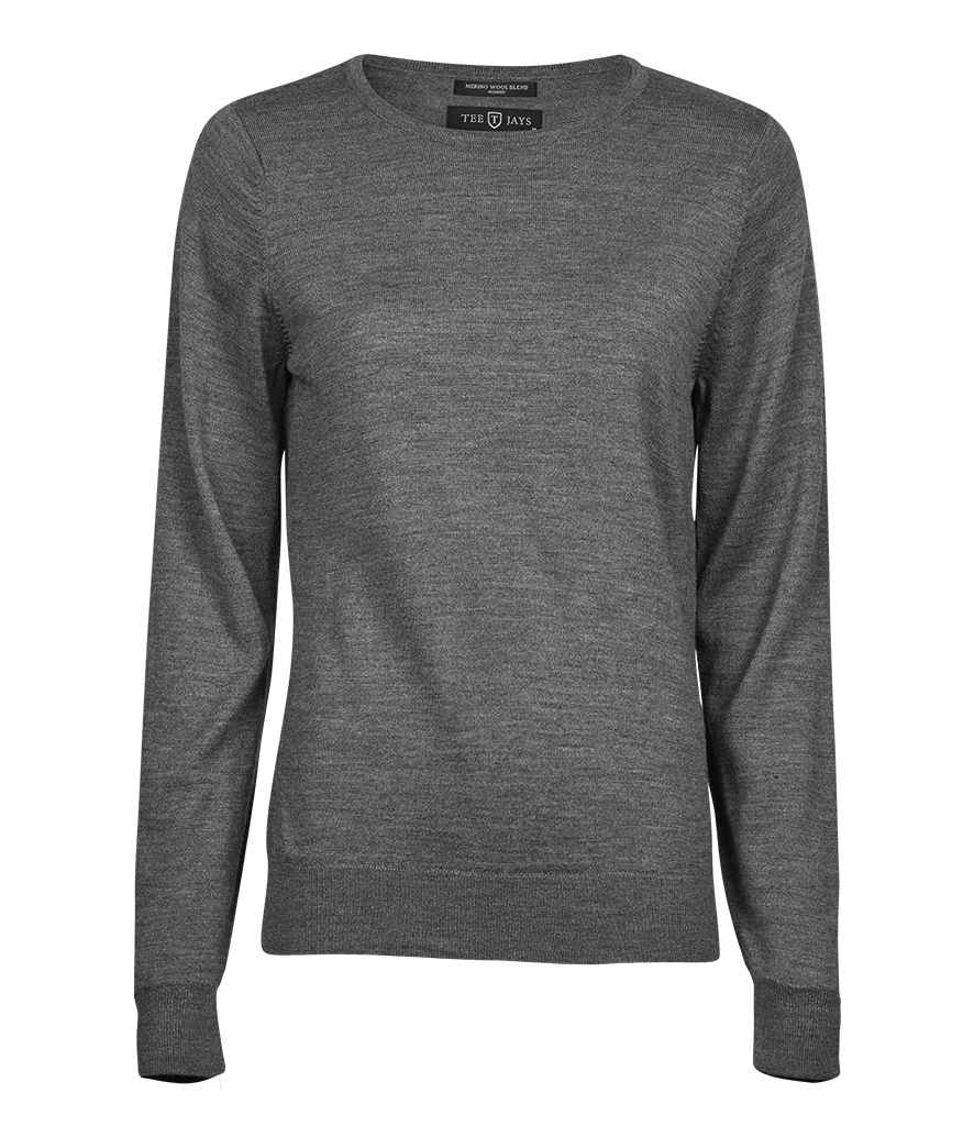 Tee Jays Ladies Crew Neck Sweater | Grey Melange