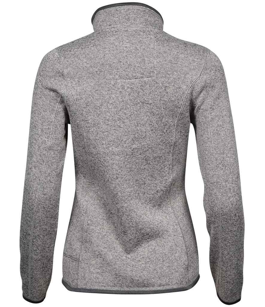 Tee Jays Ladies Knitted Outdoor Fleece Jacket | Grey Melange