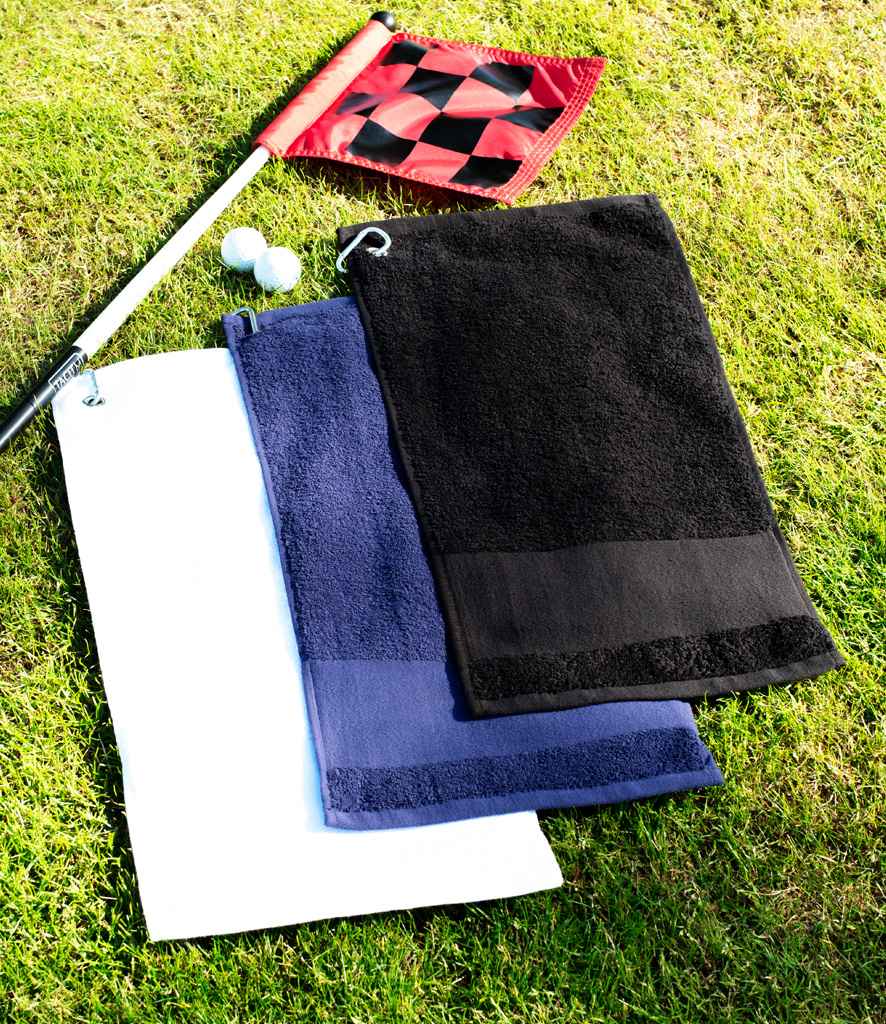 Towel City Printable Border Golf Towel | Black