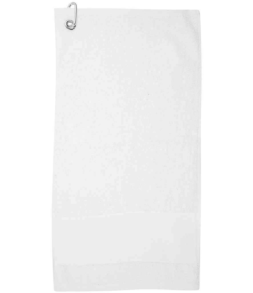 Towel City Printable Border Golf Towel | White