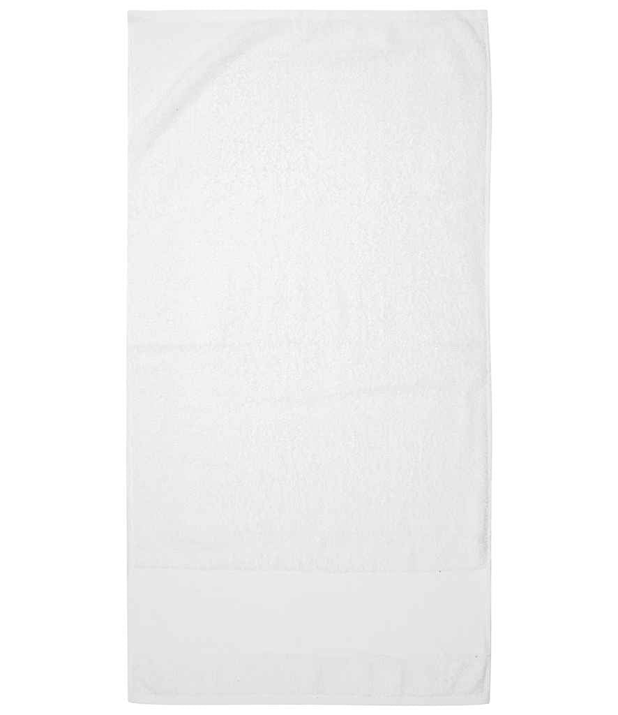 Towel City Printable Border Hand Towel | White