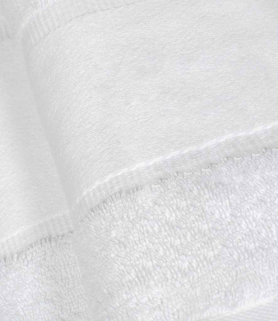 Towel City Organic Printable Border Hand Towel | White
