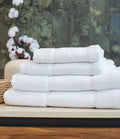 Towel City Organic Printable Border Bath Towel | White