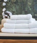 Towel City Organic Printable Border Bath Towel | White