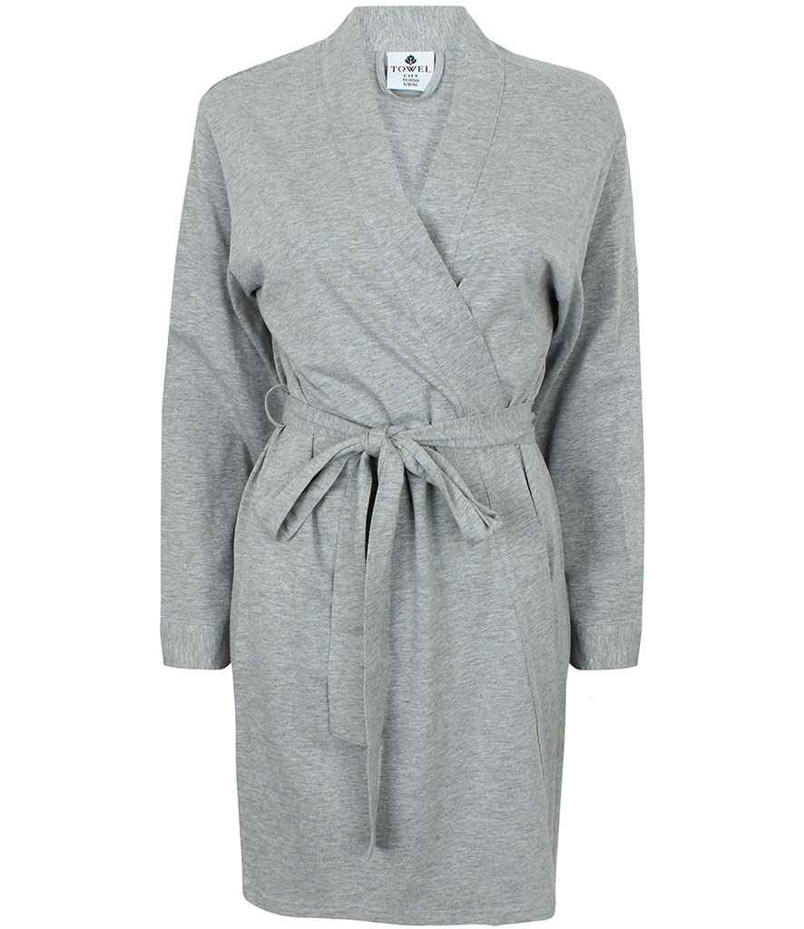 Towel City Ladies Cotton Wrap Robe | Heather Grey