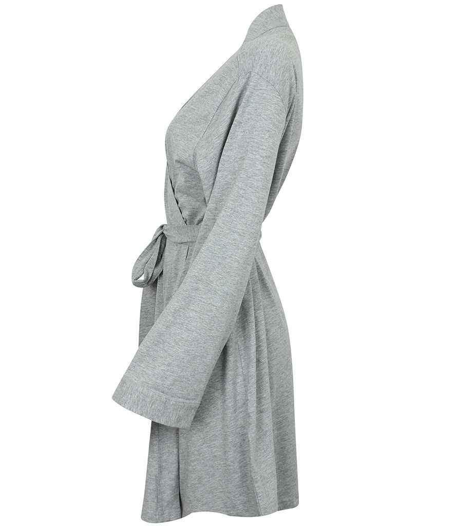 Towel City Ladies Cotton Wrap Robe | Heather Grey