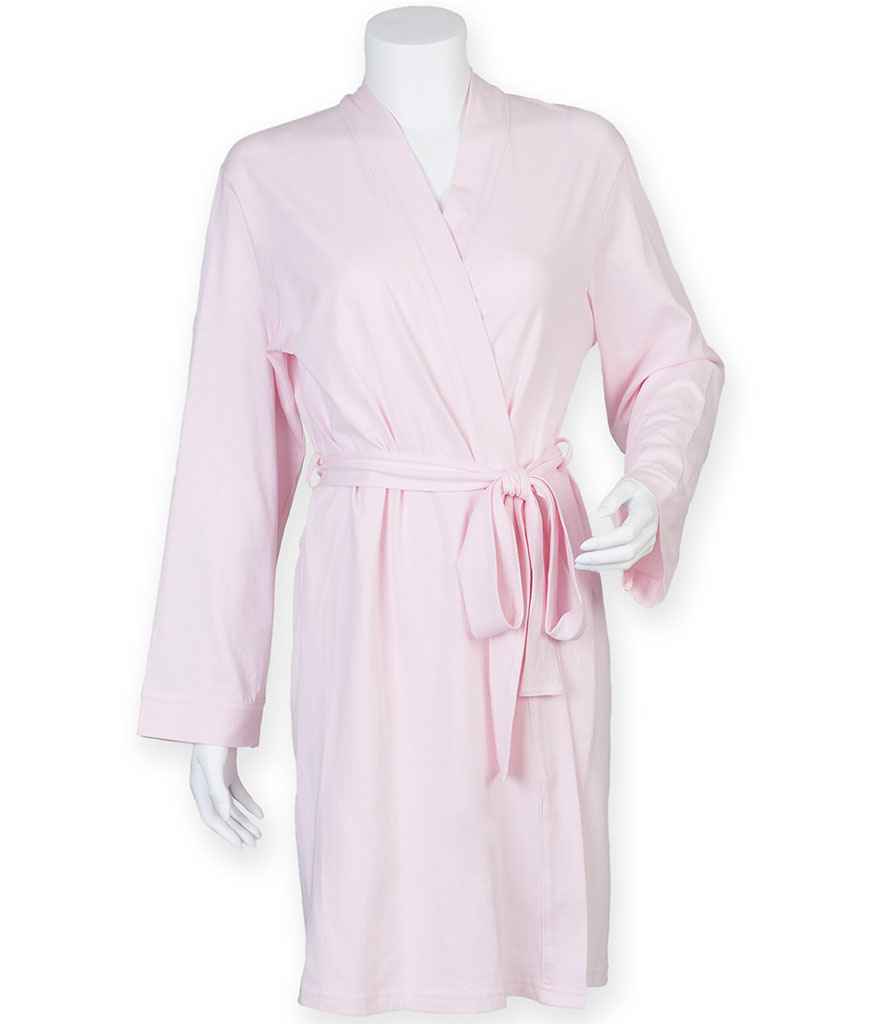 Towel City Ladies Cotton Wrap Robe | Light Pink