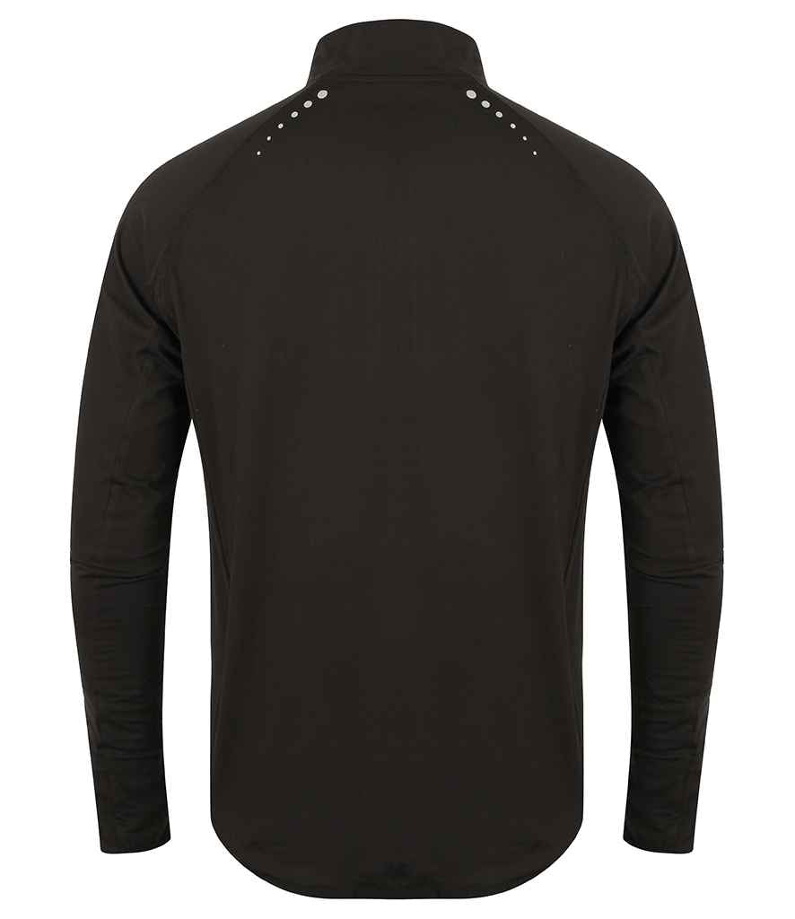 Tombo Long Sleeve Zip Neck Performance Top | Black