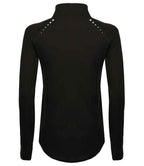 Tombo Ladies Long Sleeve Zip Neck Performance Top | Black