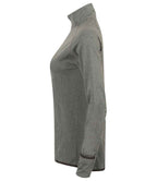Tombo Ladies Long Sleeve Zip Neck Performance Top | Grey Marl