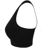 Tombo Ladies Seamless Crop Top | Black