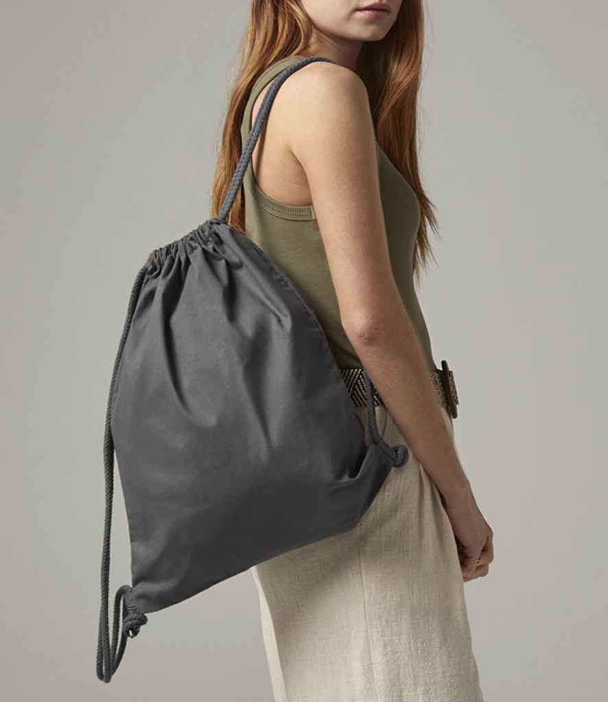 Westford Mill Premium Cotton Gymsac | Graphite Grey