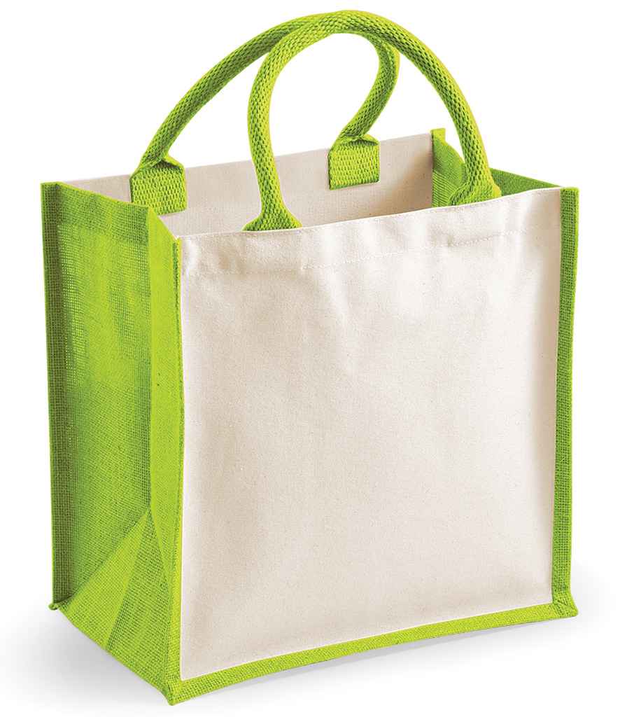 Westford Mill Printers Midi Jute Tote Bag | Apple Green