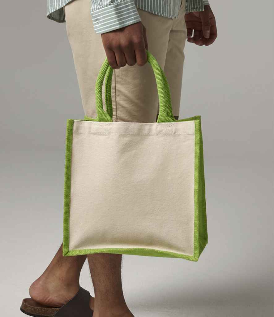 Westford Mill Printers Midi Jute Tote Bag | Apple Green