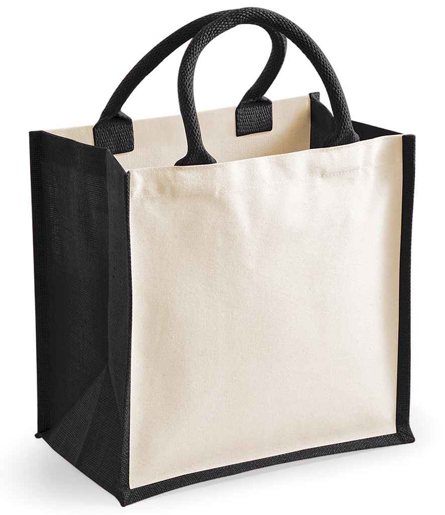 Westford Mill Printers Midi Jute Tote Bag | Black