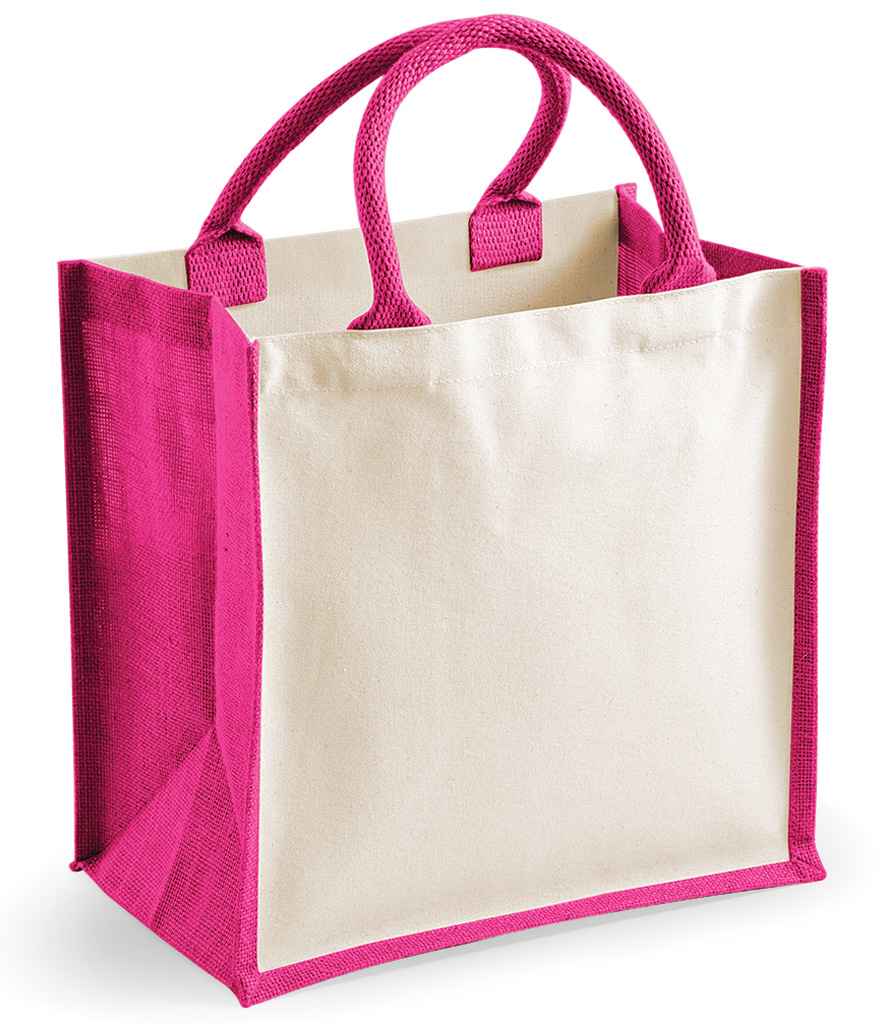 Westford Mill Printers Midi Jute Tote Bag | Fuchsia