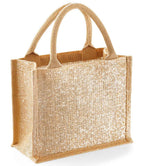 Westford Mill Shimmer Jute Mini Gift Bag | Natural Gold