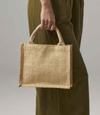 Westford Mill Shimmer Jute Mini Gift Bag | Natural Gold